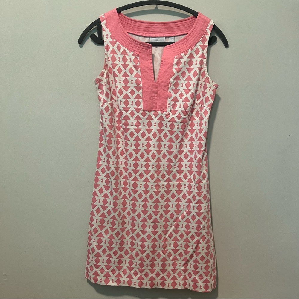 New York & Company Pink and White Shift Dress